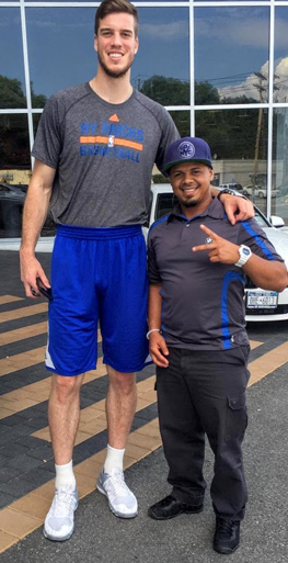 handsome tall athlete short friend