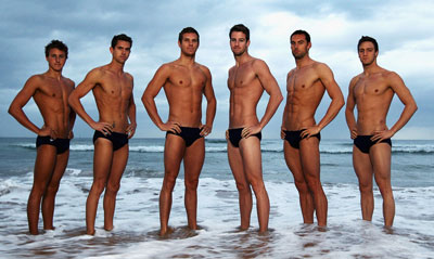 six professional swimmers