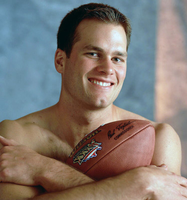 tom brady shirtless with football