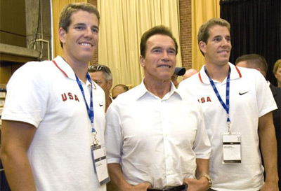 winklevoss twins arnold schwarzenegger olympics